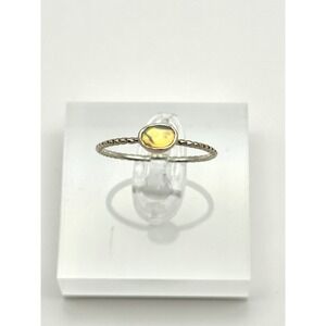 Dainty‎ Ethiopian Opal Sterling Silver Stacker Ring Size 9